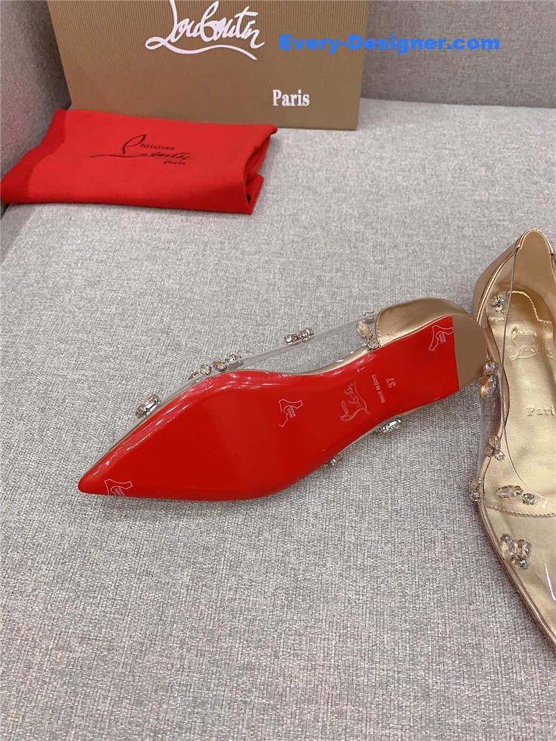 Chr1st1an louboutin crystal clear red sole high heels