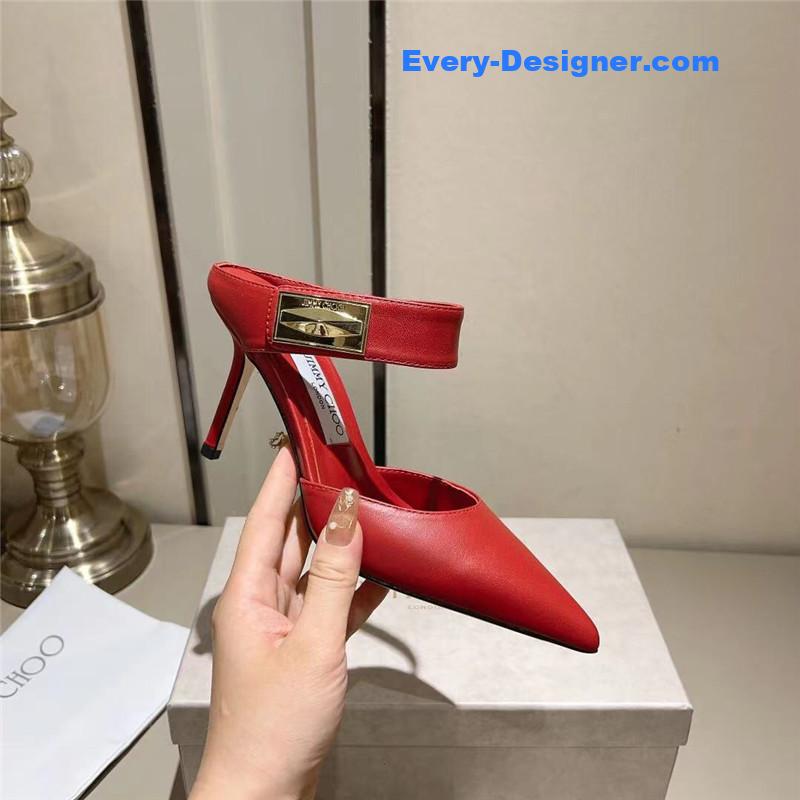 J1m*y Ch00 metal buckle half slippers for women