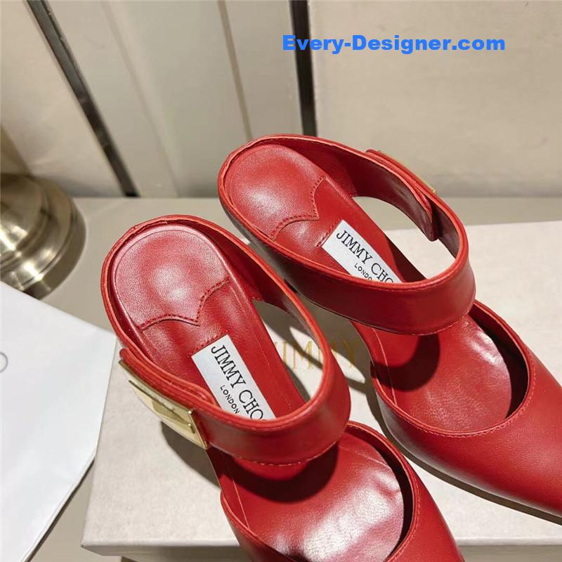 J1m*y Ch00 metal buckle half slippers for women