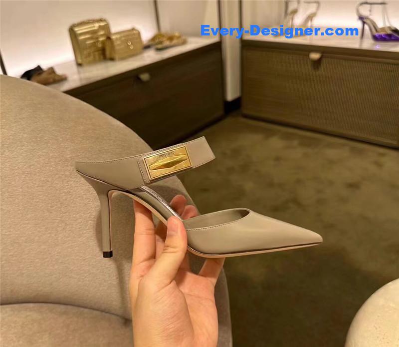 Jimmy Choo metal buckle half slippers for women