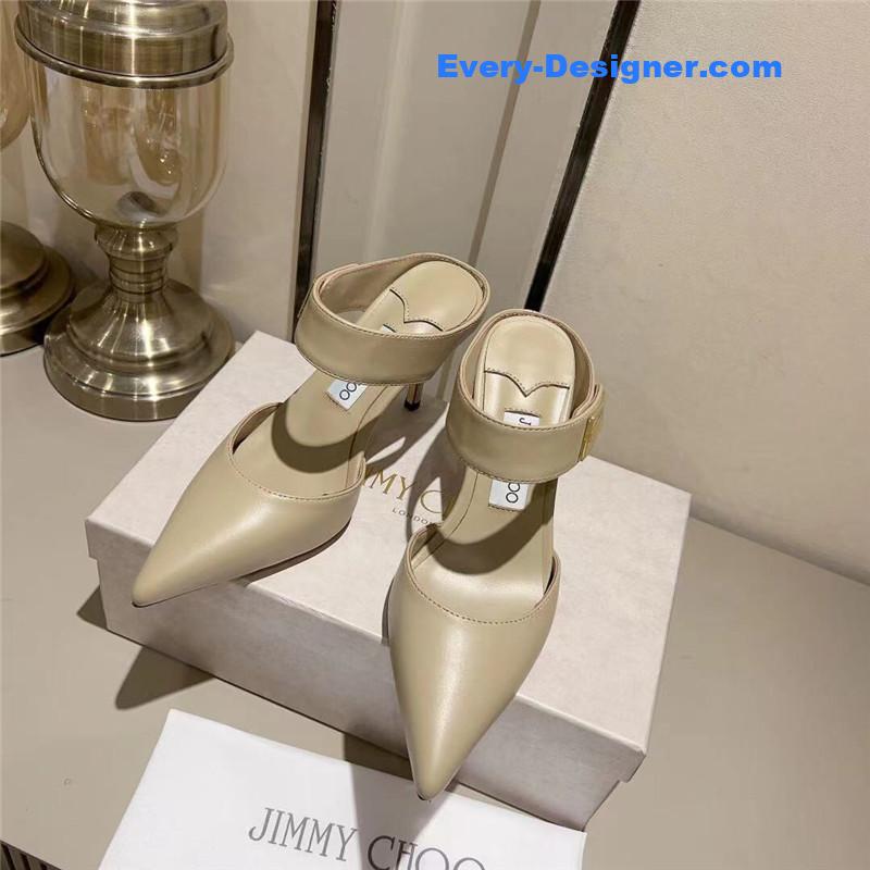 Jimmy Choo metal buckle half slippers for women