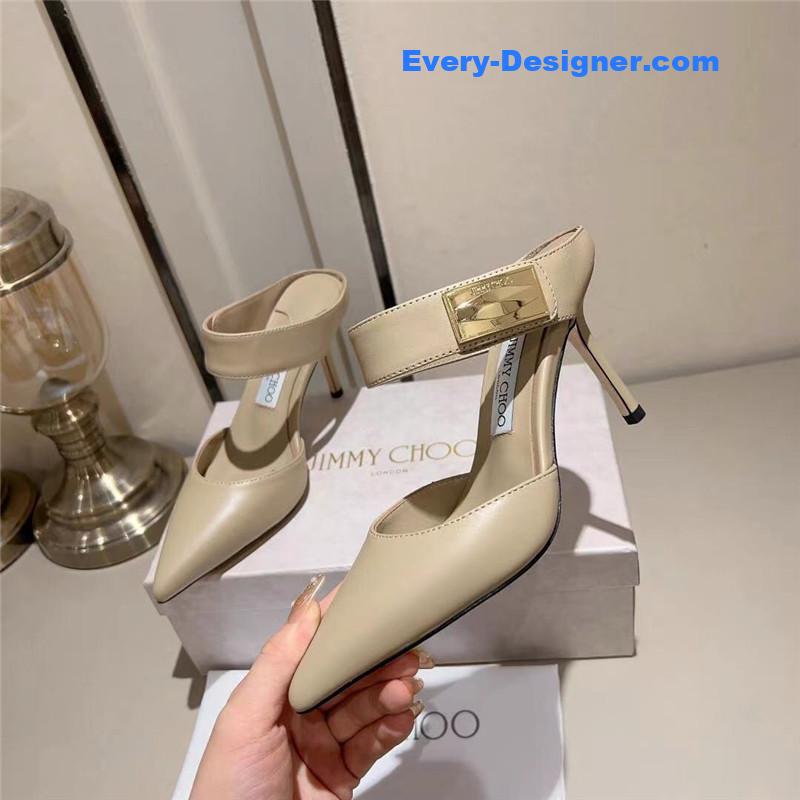 Jimmy Choo metal buckle half slippers for women