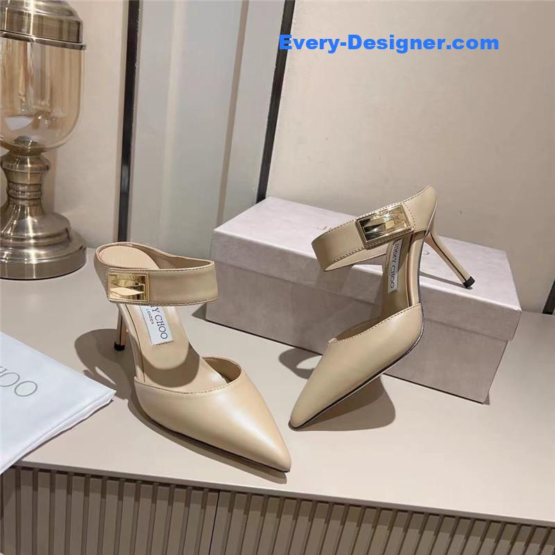 Jimmy Choo metal buckle half slippers for women