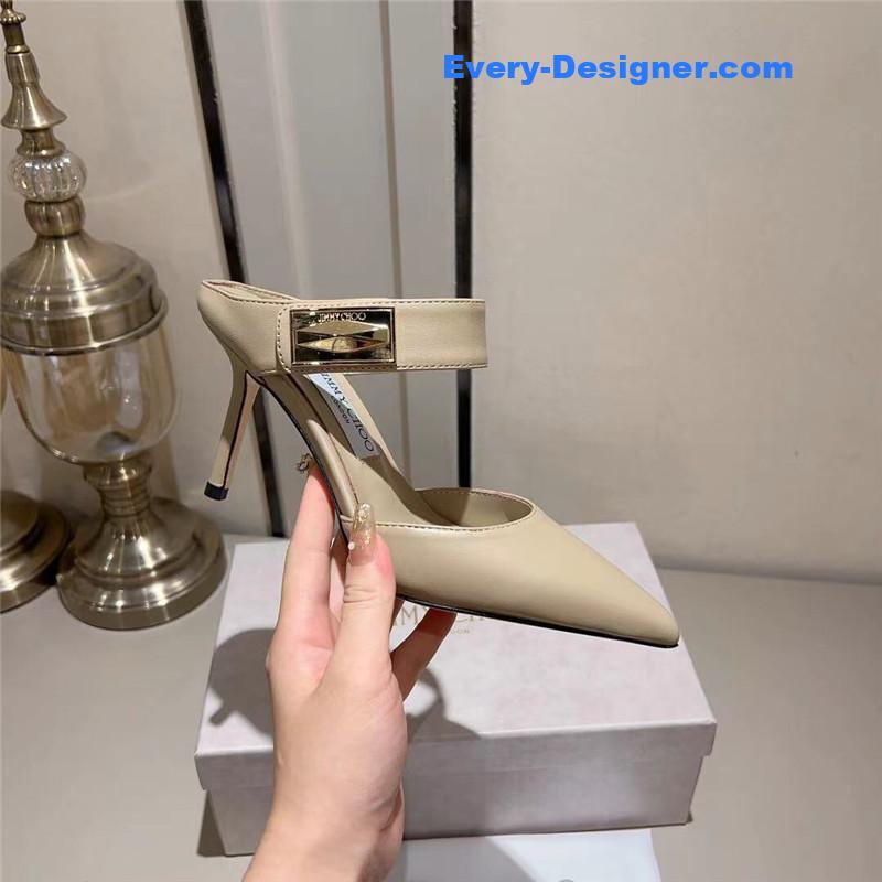 Jimmy Choo metal buckle half slippers for women