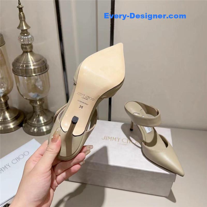 Jimmy Choo metal buckle half slippers for women