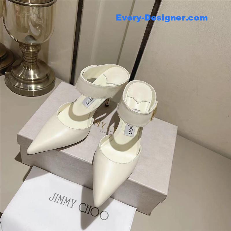 J1m*y Ch00 metal buckle half slippers for women