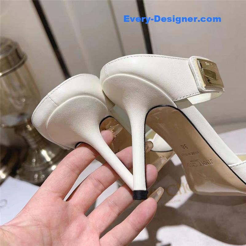 J1m*y Ch00 metal buckle half slippers for women