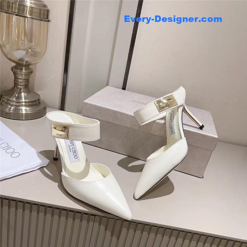 J1m*y Ch00 metal buckle half slippers for women