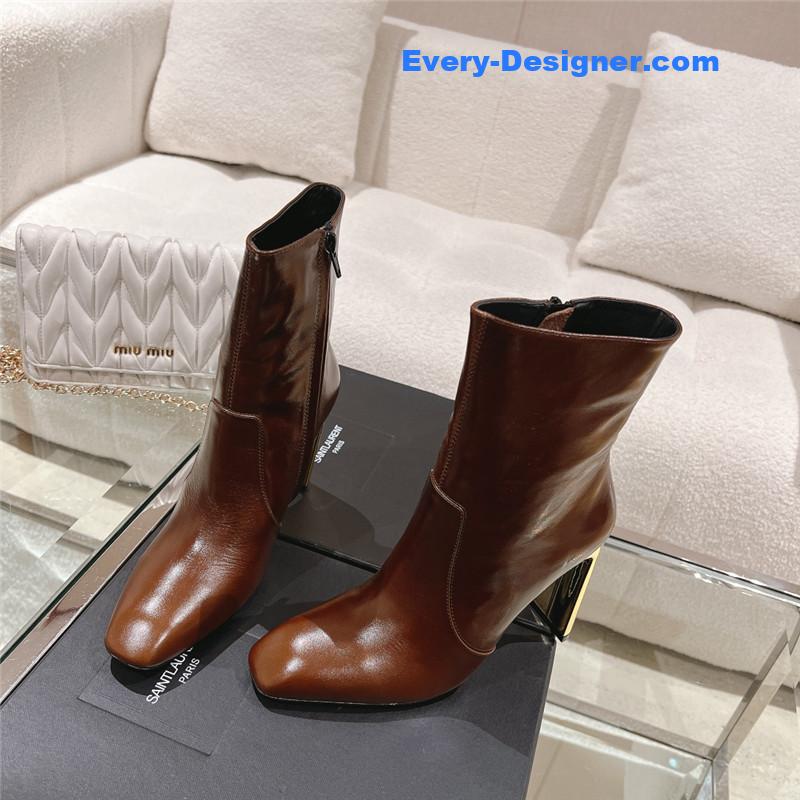 YSL new side pull short naked boots