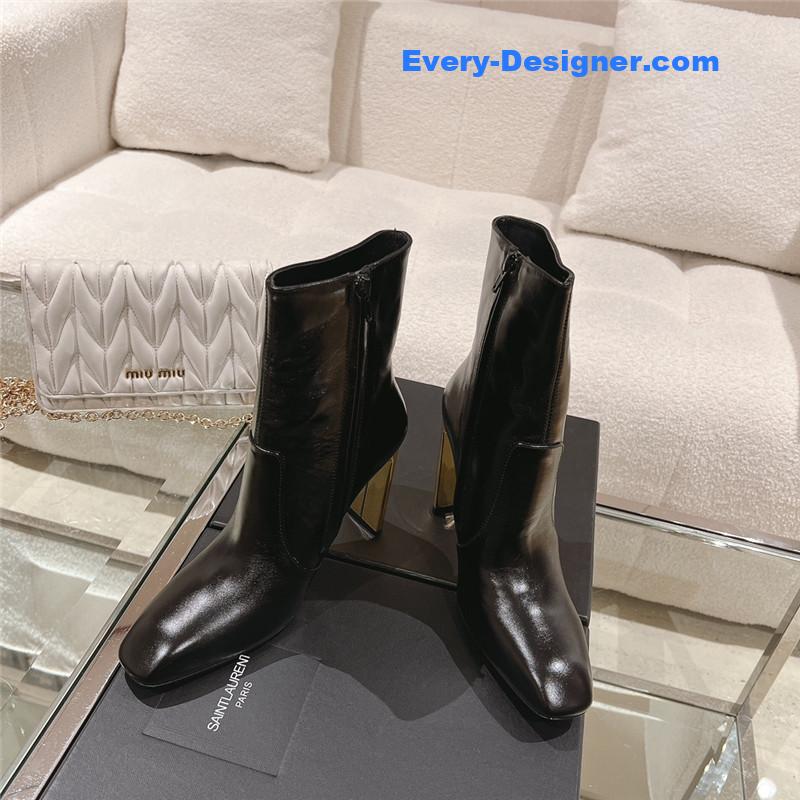 YSL new side pull short naked boots