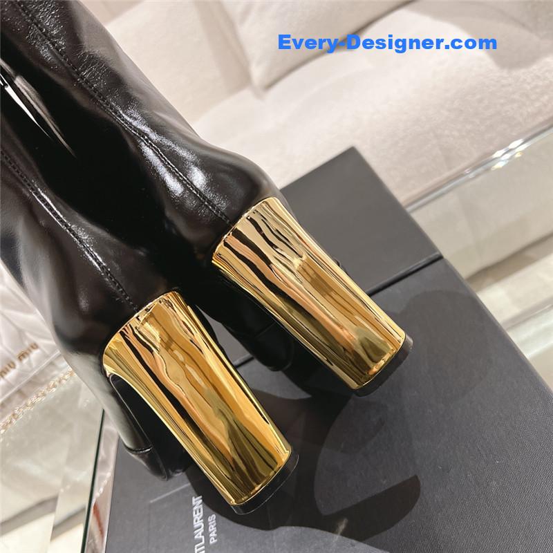 YSL new side pull short naked boots