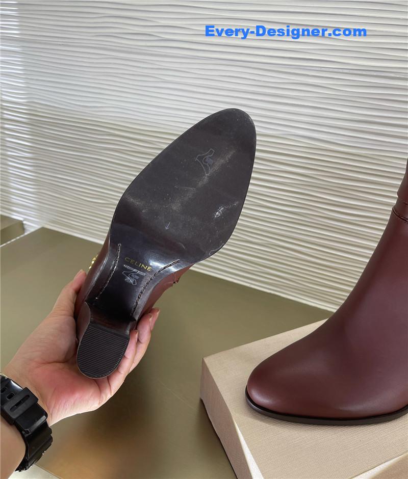 Ce1i*e padded sheepskin bronzing logo short boots