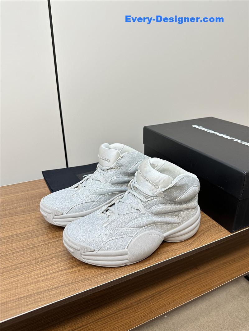 Alexander Wang Aw Hoop Silver Sneakers