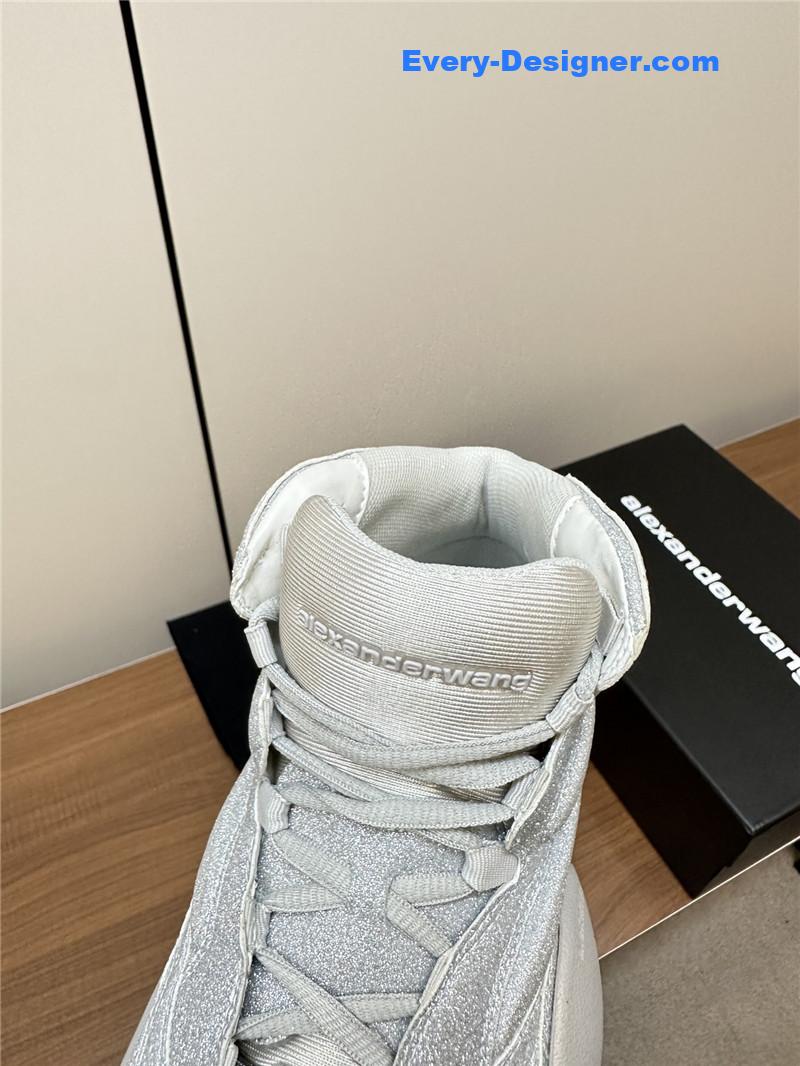 Alexander Wang Aw Hoop Silver Sneakers