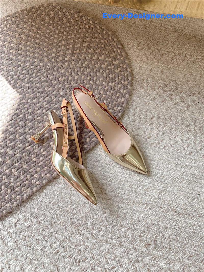 l0vis Vvtt0n lv new blossom slingback high heels