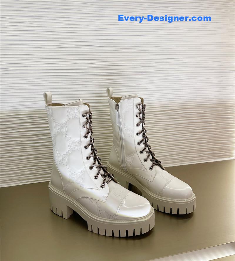 Gvc*1 double g embroidered logo retro motorcycle boots