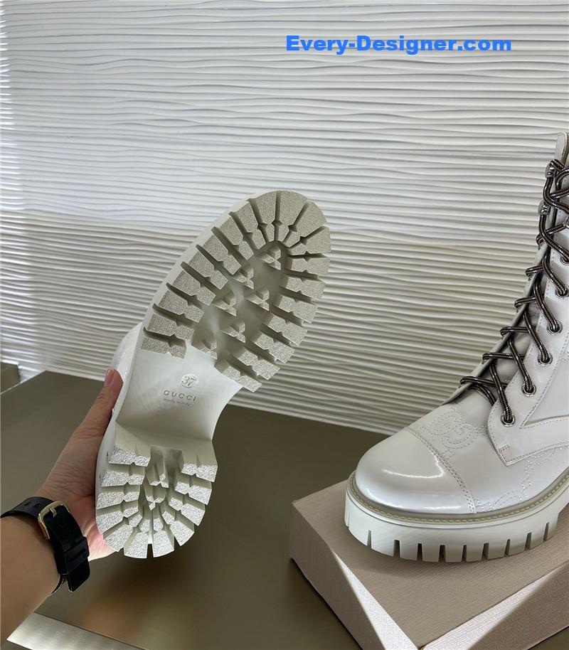 Gvc*1 double g embroidered logo retro motorcycle boots