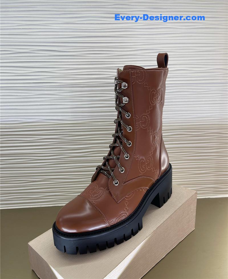 Gvc*1 double g embroidered logo retro motorcycle boots