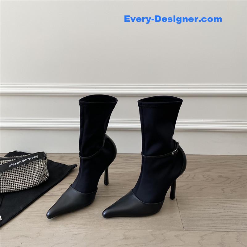 alexander wang new spliced high heel boots