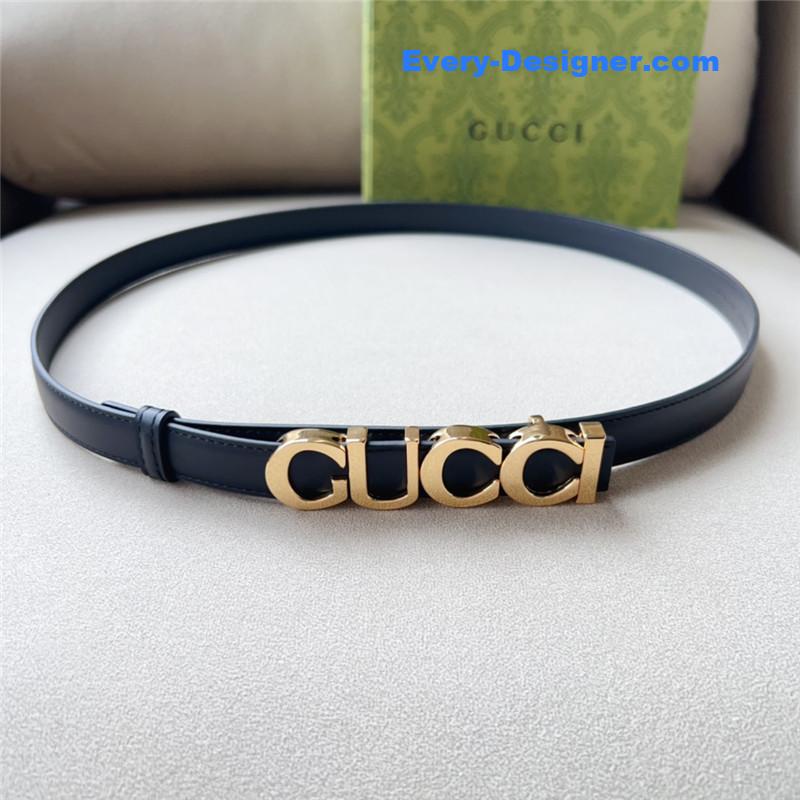 Gucci double G embellishment + square buckle belt
