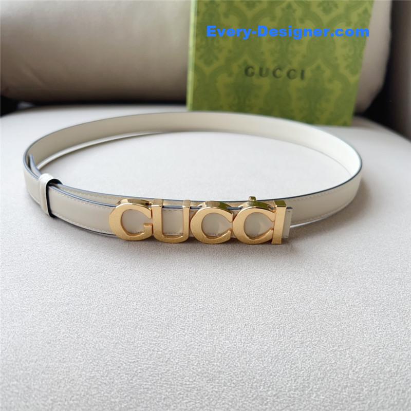 Gucci double G embellishment + square buckle belt