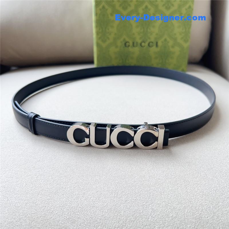 Gucci double G embellishment + square buckle belt