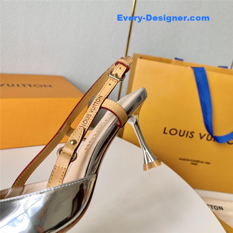 l0vis Vvtt0n lv flower electroplated heel back high heel sandals