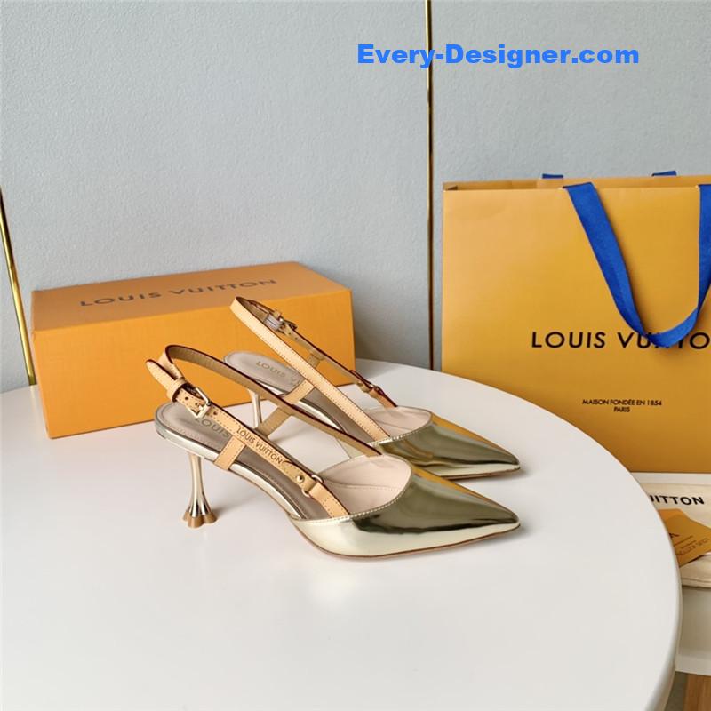 l0vis Vvtt0n lv flower electroplated heel back high heel sandals
