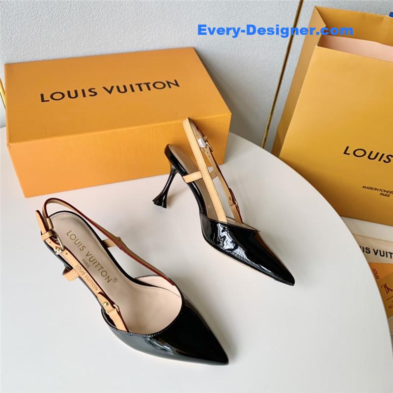 l0vis Vvtt0n lv flower electroplated heel back high heel sandals