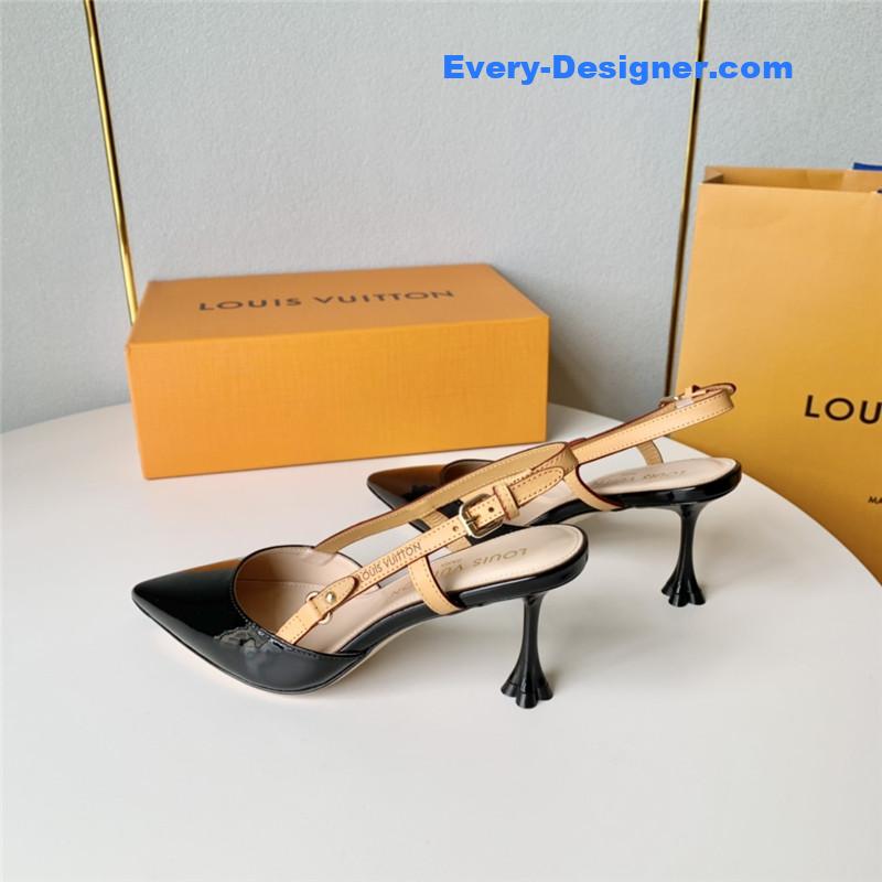 l0vis Vvtt0n lv flower electroplated heel back high heel sandals