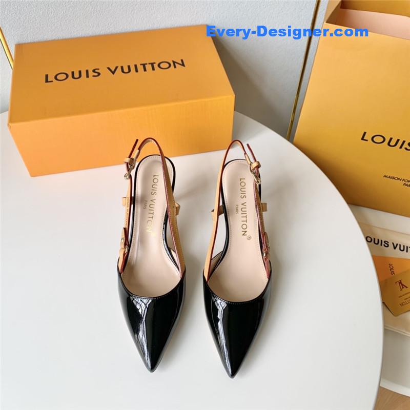 l0vis Vvtt0n lv flower electroplated heel back high heel sandals