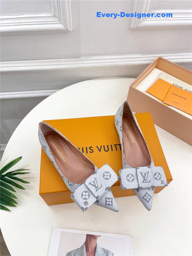 louis vuitton LV new bow pointed toe shoes