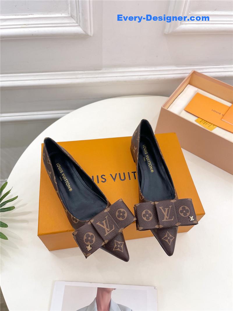 l0vis Vvtt0n lv new bow pointed toe shoes
