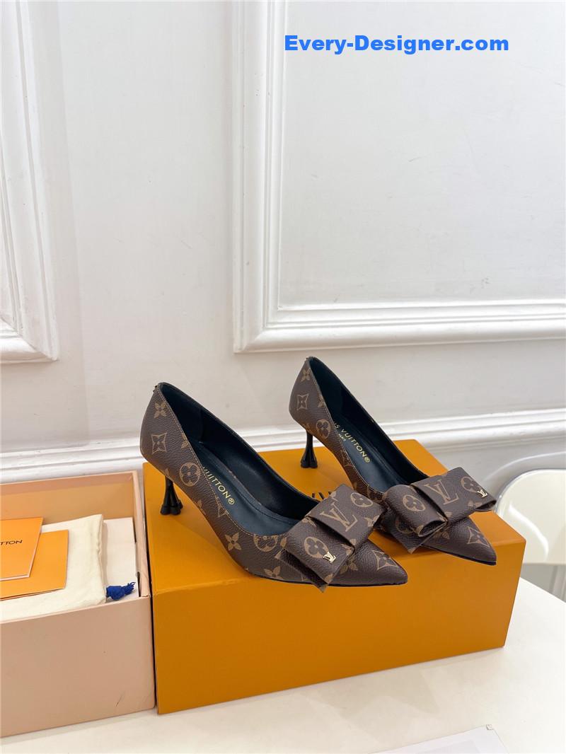 louis vuitton LV new bow pointed toe shoes