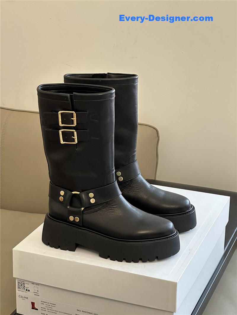 Ce1i*e thick sole mid-calf boots