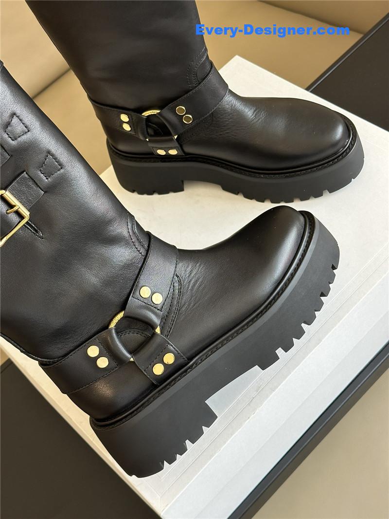 Ce1i*e thick sole mid-calf boots