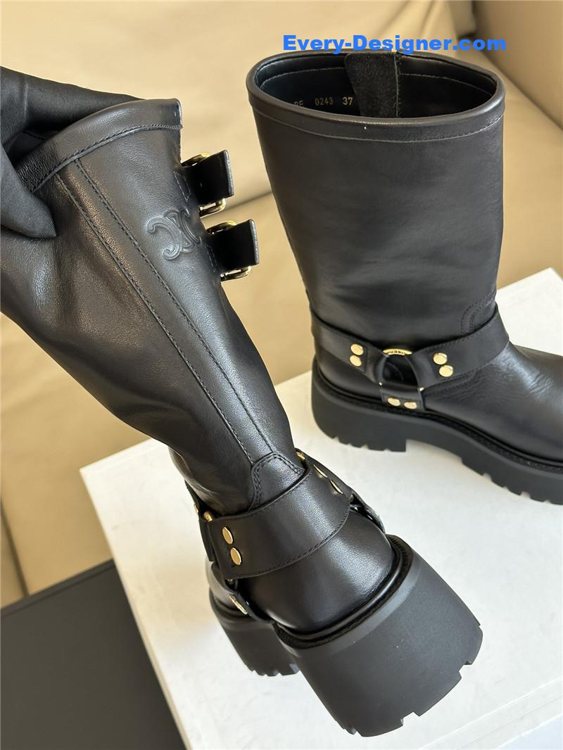 Ce1i*e thick sole mid-calf boots