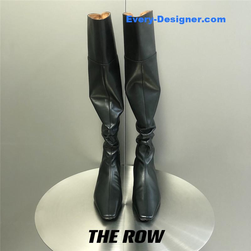The R0w two-piece square-toe pleated over-the-knee boots