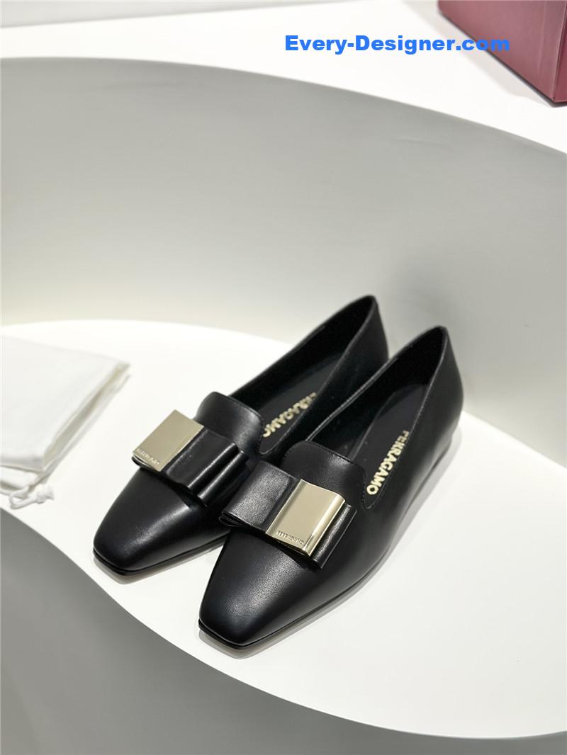 Salvatore Ferragamo Double Bow Column Block Heel Pumps
