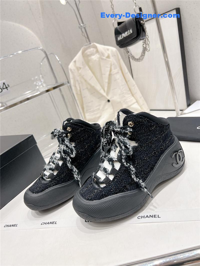 CC sports lace-up thick-soled women’s boots