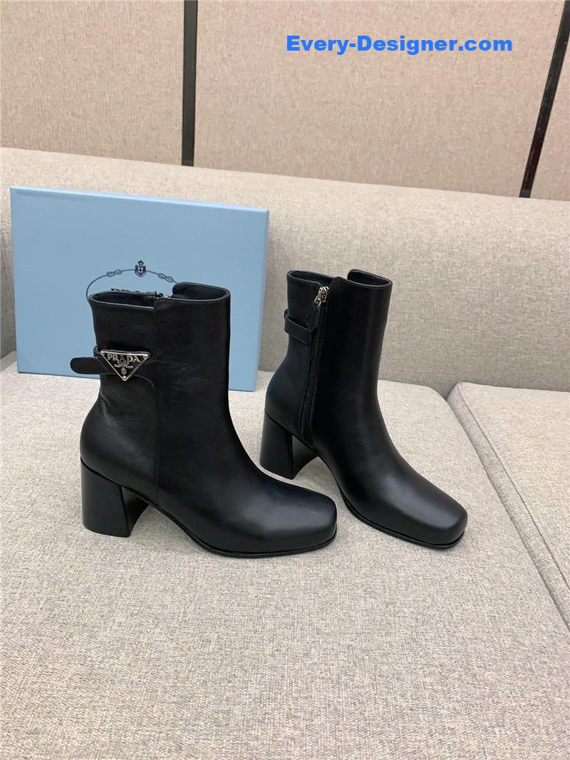 prada new triangle high heel boots
