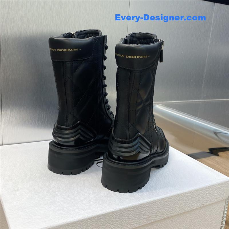D10r low heel round toe lace up knight boots