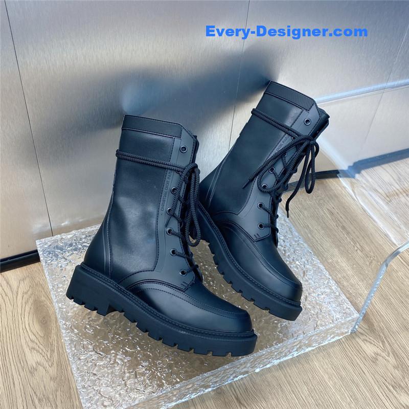 D10r low heel round toe lace up knight boots