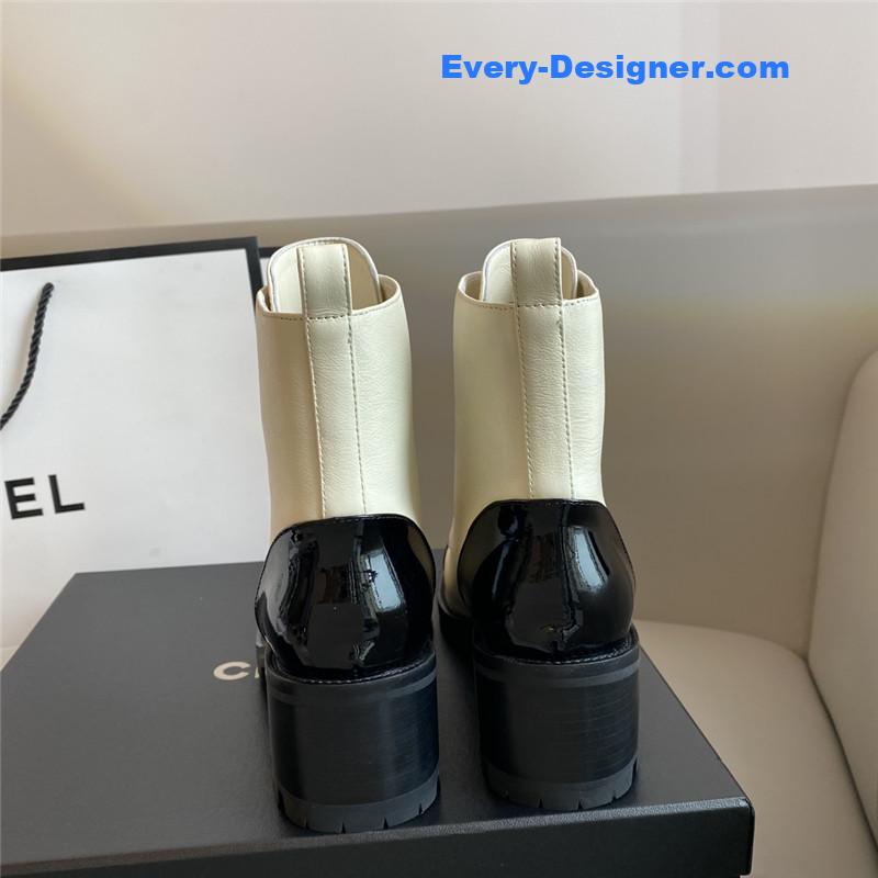 CC new double c pearl cowhide short boots