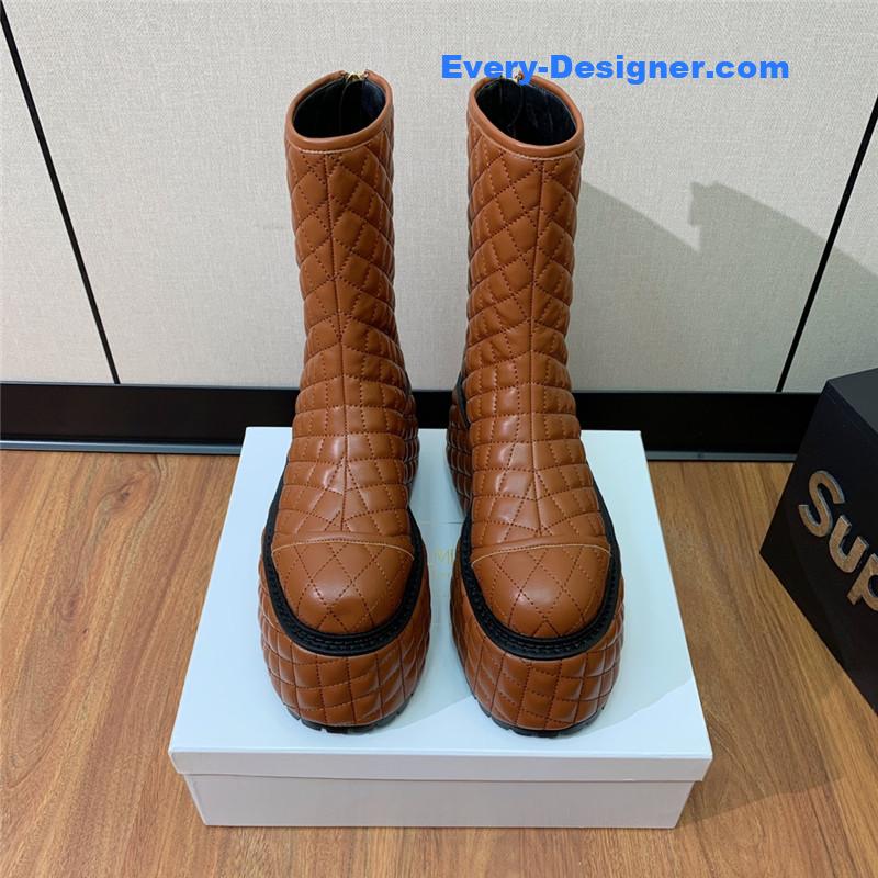 Balmain electro-embroidered leather platform boots