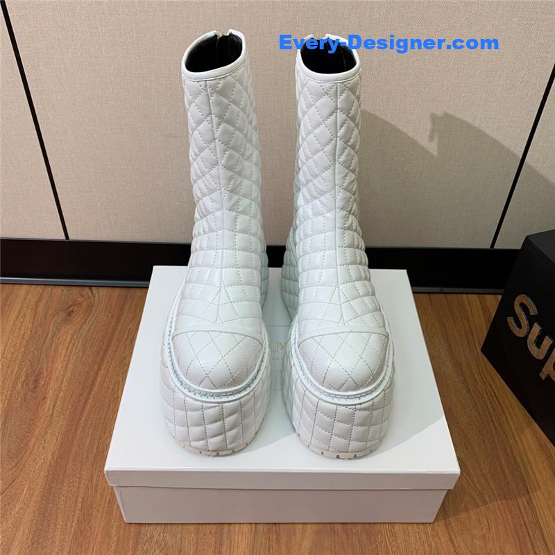 Balmain electro-embroidered leather platform boots