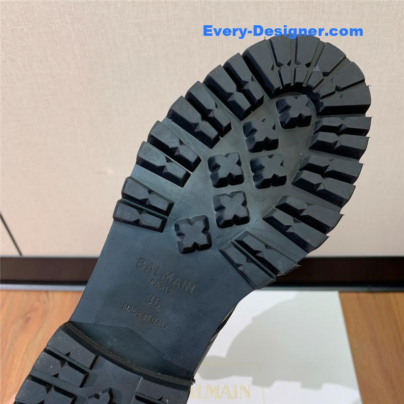 Balmain catwalk style motorcycle leather buckle boots