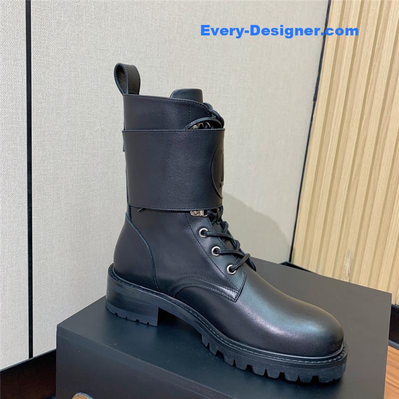 Balmain catwalk style motorcycle leather buckle boots