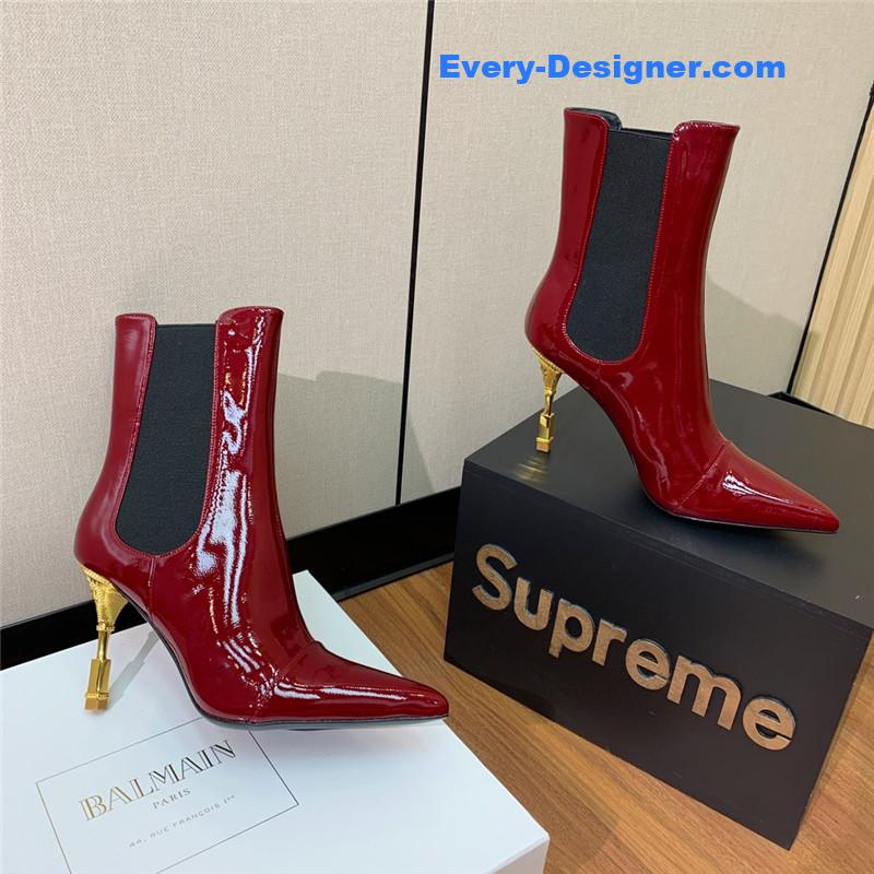 Balmain pointed toe metal heel boots