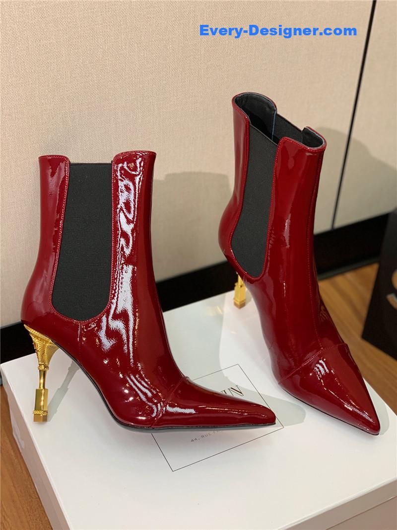 Balmain pointed toe metal heel boots